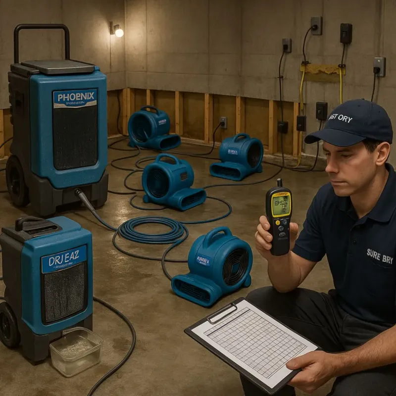 Structural Drying and Dehumidification process in Leesburg, VA